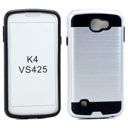 LG K4 VS425 Iron Shield Hybrid Case (Silver)